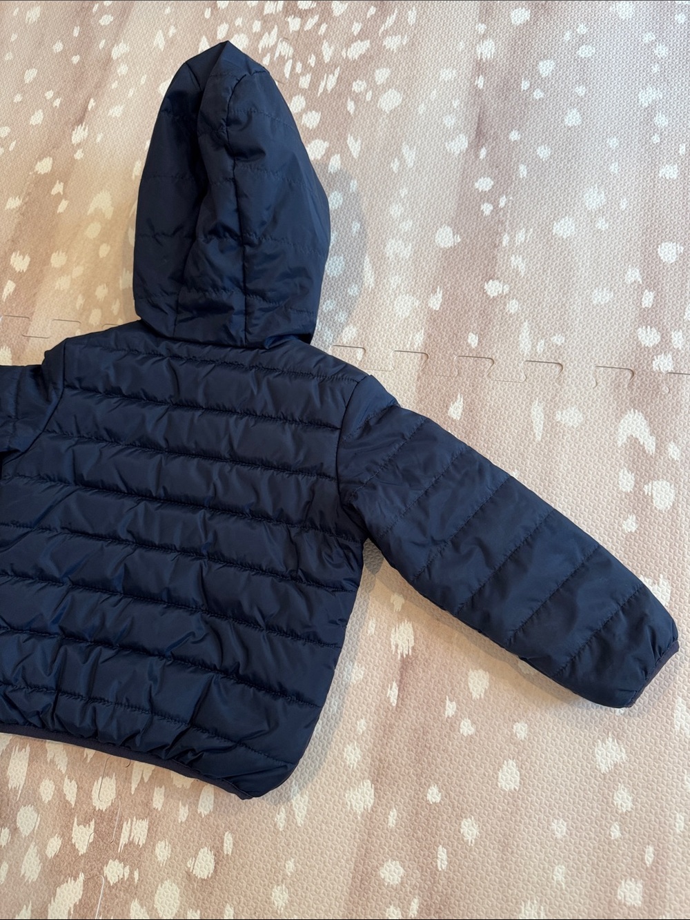 Nike Toddler Boys Puffer Jacket 2T Navy Red Hooded Zip Coat Winter - Picture 5 of 9